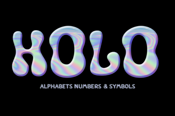 Download Alphabet Numbers and Symbols Holographic - Premium Resources