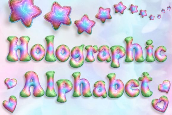 Download Pastel Holographic Alphabet - Premium Bundle
