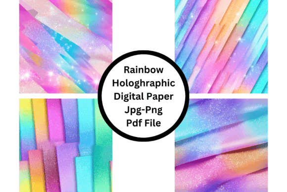 Download Rainbow Holographic Digital Paper - Premium Bundle