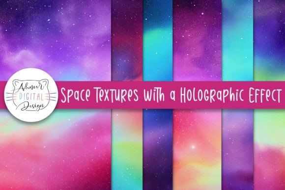 Download Space Textures with a Holographic Effect - Holographic effect Collection